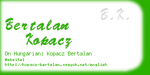 bertalan kopacz business card
